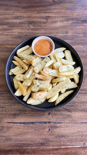 Hot chips with sriracha mayo … always delish.  at Doko Demo V in West Burleigh