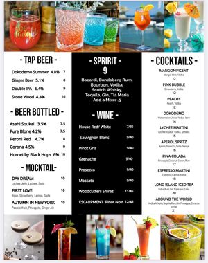 Alcoholic beverages   at Doko Demo V in West Burleigh