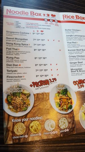 So many choices. I'm not used to so many choices so it took me a long time to choose.  at Wok Box in Kamloops