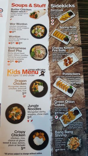 They even have a kid's menu and can help you order. at Wok Box in Kamloops