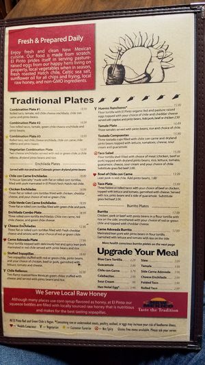 Menu 3 at El Pinto in Albuquerque