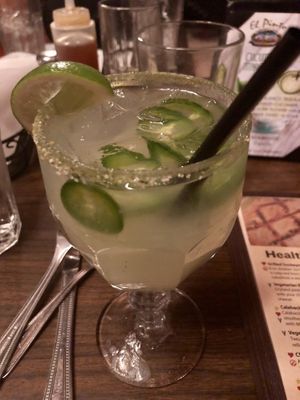 Jalapeño margarita  at El Pinto in Albuquerque