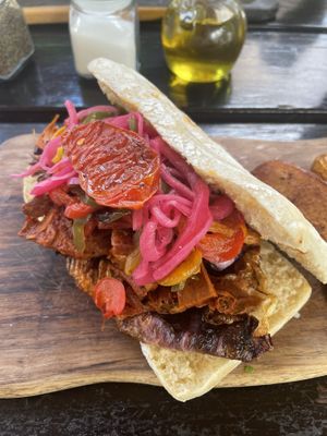 Jackfruit Sandwich was really good!  at Enamora in Bacalar