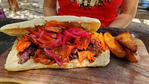 Jackfruit sandwich at Enamora in Bacalar
