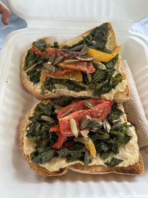 Vegan tartine  at Enamora in Bacalar