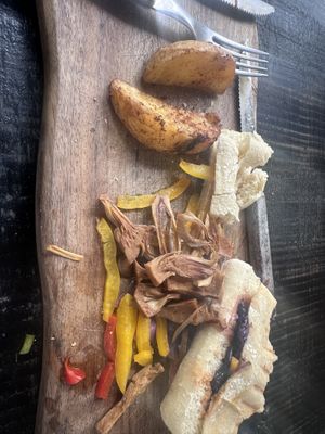 Inedible jackfruit from my sandwich   at Enamora in Bacalar