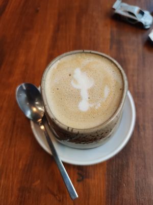 Cafe con leche de soja at La Tienda de Los Unicornios in Granada