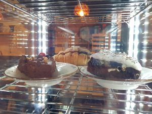 Brownies and a croissant at La Tienda de Los Unicornios in Granada