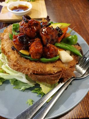 Secret taro dish. My fav. Not on the menu. Ask the staff at Vegie Mum in Fitzroy