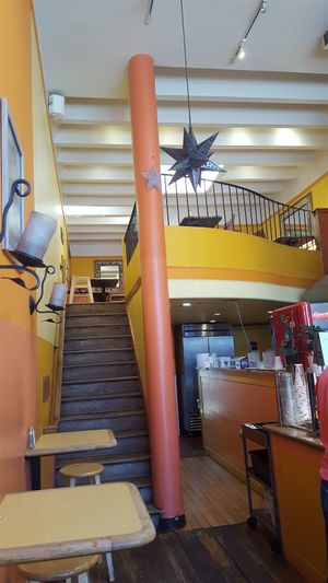 Inside, upstairs seating at La Fonda in San Francisco