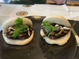 Vegan mushroom hirata bun ⭐️ tasty as always!  at Wagamama in Brighton