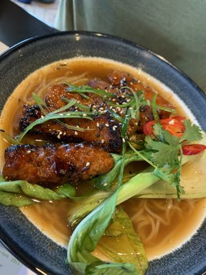 Spicy short “rib” ramen- can’t wait to have it again!!!! ⭐️  at Wagamama in Brighton