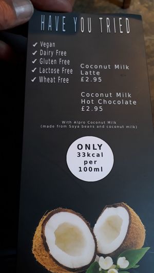 Coconut milk latte and hot chocolate at The Neb Cafe in St Johns