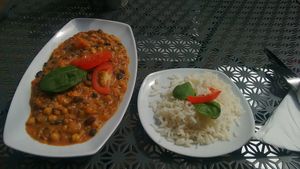 Lunch special:
West Africa peanut & chickpea stew at NoMooMoo in St Albans