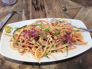 Pad thai noodle salad delicious  at NoMooMoo in St Albans
