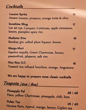 Cocktails at Fat Choi in Toronto