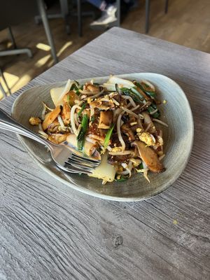 Rice rolls with seitan, mushrooms, bok choi  at Fat Choi in Toronto
