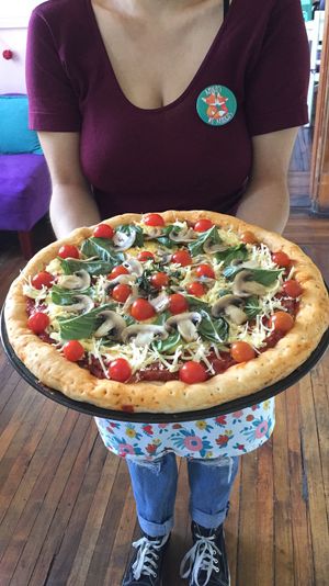 Pizza at Veg & Bake in Santiago