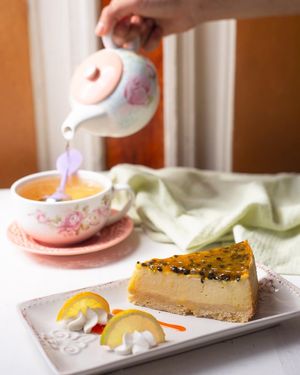 Cheesecake y te at Veg & Bake in Santiago