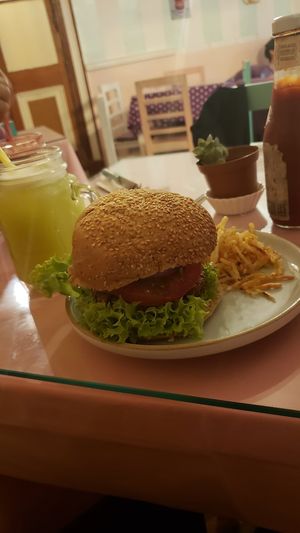 huertito burger at Veg & Bake in Santiago