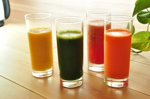Fresh cold pressed juices and smoothies  at Sai Maa Cafe in Tokyo