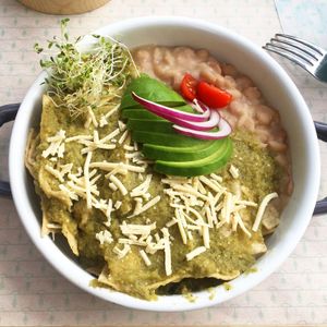 Chilaquiles  at Plantivora in Leon