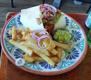 Burrito with refried beans. at The Fat Cactus - Woodstock in Cape Town