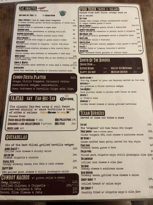 Extensive menu with several vegan options clearly marked  at The Fat Cactus - Gardens in Cape Town