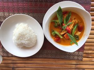 Red curry  at Mojo Thai Restaurant in Khao Lak