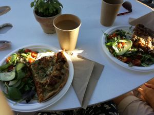 Vegan Pie with salad at Galleri Stenhallen Café in Borgholm