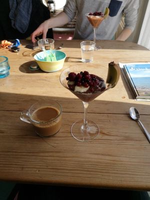 Chocolate mousse at Galleri Stenhallen Café in Borgholm