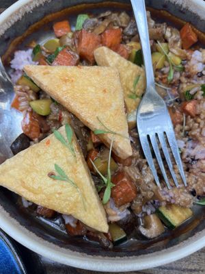 Tofu and rice   at Palm House in San Francisco