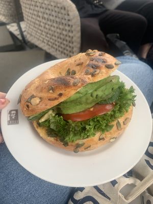 vegan bagel at Coffee Fellows - Checkpoint Charlie in Berlin