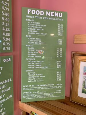 Menu at Ostara's Coffee House in West Cape May