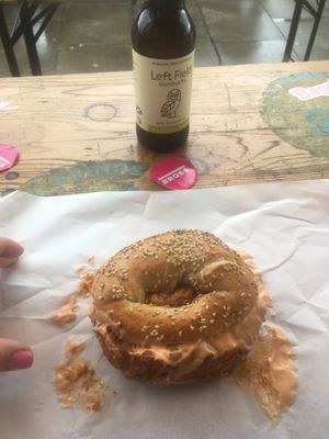 Vegan jackfruit reu bross bagel at Bross Bagels - Leith in Edinburgh