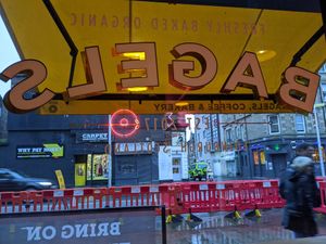view from inside at Bross Bagels - Leith in Edinburgh