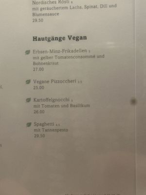 Vegan main meals  at Hotel Solaria in Bivio