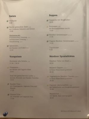 Vegan starters with green leaf  at Hotel Solaria in Bivio