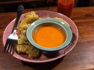 vegan pakoras at Capra in San Jose