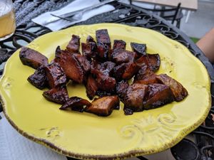 Caramelized potatoes at Capra in San Jose