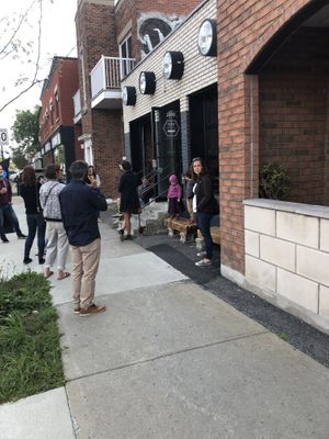 The café is really popular  at Paquebot in Montreal
