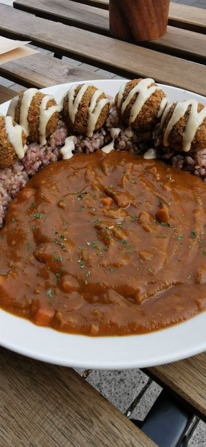 Curry with Falafel at Marugoto Vegan Dining Asakusa in Tokyo
