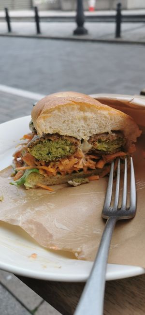 Falafel Sandwich at Marugoto Vegan Dining Asakusa in Tokyo