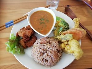 B set at Marugoto Vegan Dining Asakusa in Tokyo