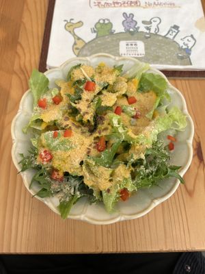 Sarada included in the "lunch plate"  at Marugoto Vegan Dining Asakusa in Tokyo