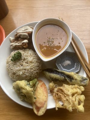 Lunch set  at Marugoto Vegan Dining Asakusa in Tokyo