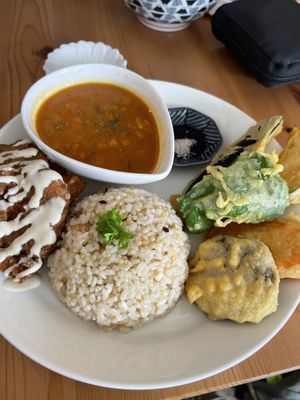 lunch plate  at Marugoto Vegan Dining Asakusa in Tokyo