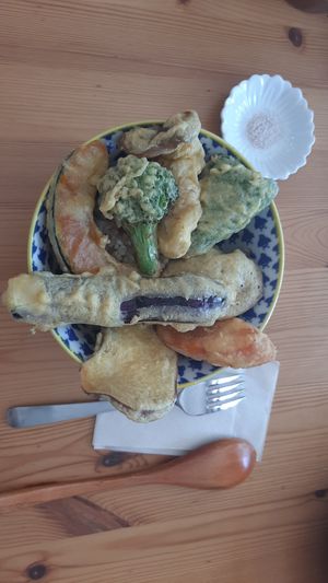 Japanese Tempura Ricebowl at Marugoto Vegan Dining Asakusa in Tokyo