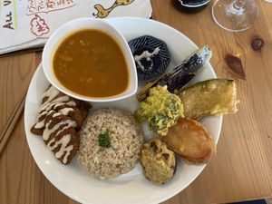 Rest of the lunch set (minus the salad, which came out first)  #Veganuary at Marugoto Vegan Dining Asakusa in Tokyo