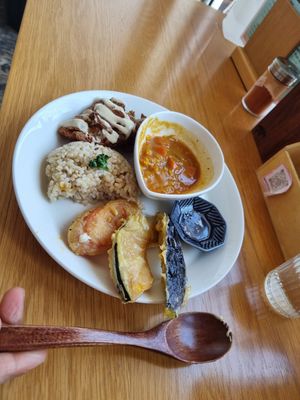 Forgot to take a picture of the salad and dessert :) at Marugoto Vegan Dining Asakusa in Tokyo